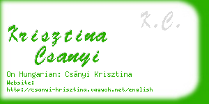 krisztina csanyi business card
