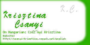 krisztina csanyi business card